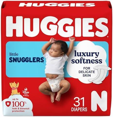 Huggies Size Newborn Diapers, Little Snugglers Baby Diapers, Size Newborn (up to 10 lbs), 31 Count