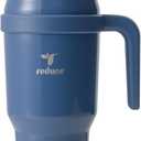 Reduce 40 oz Stainless Steel Tumbler with Handle - Dual-Wall Vacuum Insulated Travel Mug, Sweat-Proof Lid & Reusable Straw - Keeps Drinks Cold for 24 Hrs, Fits Cupholders, Dishwasher Safe-Mineral Blue