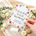 Vercraft 6 Pcs Wildflower Wedding Wood Table Decorations Take One Sign Thank You Acrylic Sign Centerpieces with Stand 5 x 7" Wedding Birthday Party Decorations for Guests Gifts
