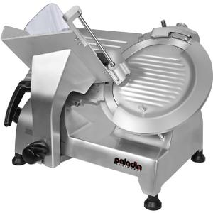 Paladin Equipment 12" Commercial Electric Manual Heavy-Duty Meat Slicer with 1/2 HP Gravity Feed,peak power 850W, Anodized Products,Adjustable Thickness for Meat,Cheese,Veggies Ham Fruit