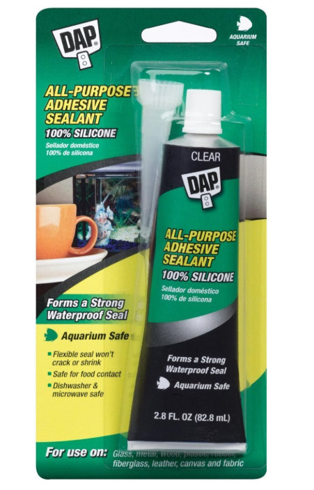Dap 00688 All-Purpose Adhesive Sealant, 100% Silicone, 2.8-Ounce Tube  1 Pack