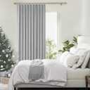 Gray Pinch Pleated Full Blackout Curtains Linen Texture Thermal Insulated Window Treatment Panel 84 Inch for Living Room Bedroom Noise Reducing Back Tab Drapes with Hooks, 1 Panel, 60"Wx84"L (Grey)