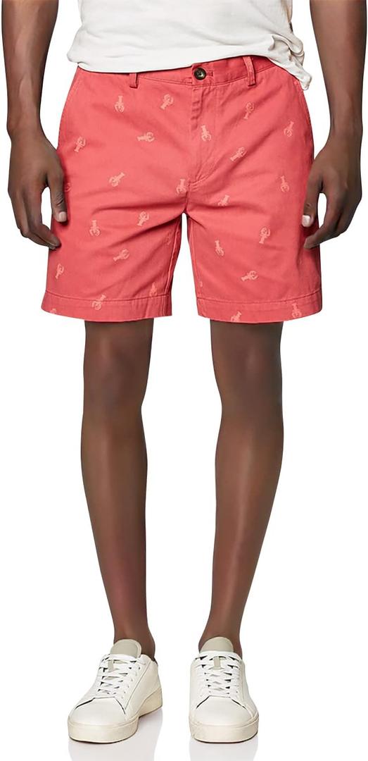 Amazon Essentials Men's Slim-Fit 9" Chino Short (Red)