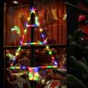 iShabao Christmas Decorations Lights 1.6ft 8 Modes & Timer Battery Lights Xmas LED Mini Tree Light for Window Wall Home Garden Outdoor Indoor Decor (Multicolor)