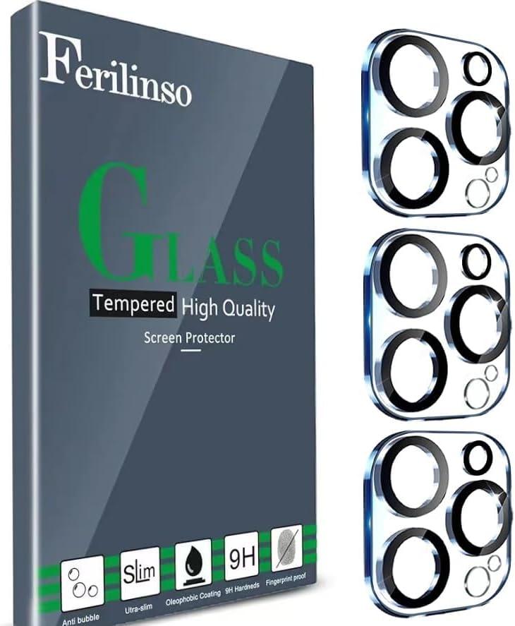 Ferilinso Designed for iPhone 13 Pro Max Camera Lens Protector, Designed for iPhone 13 Pro Camera Lens Protector, 3 Pack 9H Tempered Glass, Night Shooting Mode, high definition, Case Friendly
