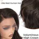 HANNE 13 * 6 Lace Front Wigs for Black Women 29 Inch Synthetic Pre Plucked Wavy Filp Curl Futura Fiber Glueless Brown Wig HD lace frontal Wig Hair Replacement Wigs for Every Occasion (Brown)