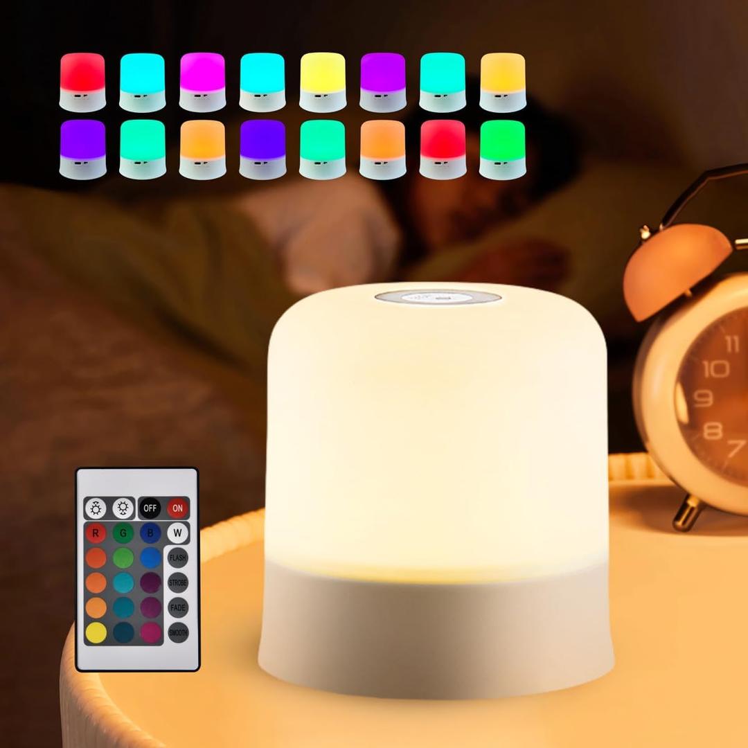 Portable Baby Night Light, 16 Color Egg Light for Nursery, Rechargeable Small LED Lamp, 2400mAh, Dimmable Touch Night Light,for Toddler,Kids,Adults