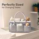 PUTSKA Baby Diaper Caddy Organizer - Nursery Storage Basket for Diaper Station, Baby Basket Shower Gift List and Registry Must-Have, Newborn Essentials, Nursery Decor for Boy or Girl - Grey, Large