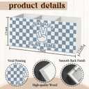 Blue Checkered Classroom Pen Pencil Holder Organizer for Desk Accessories, Trendy Preppy Long Live Play Time Wooden Box Sign Desk Decor for Kids Boys Room Bedroom Playroom Decoration