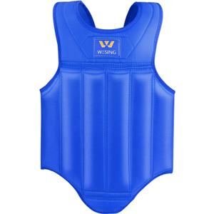 Wesing Martial Arts Muay Thai Boxing Chest Protector MMA Sanda Chest Guard (Blue, L)