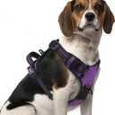 PUPTECK No Pull Dog Harness Medium Sized, Adjustable Reflective Dog Harness with Handle Easy Control, Comfortable Soft Padded Pet Vest Harness for Medium Dogs, Solid Purple M