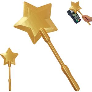 BonneChance 3D Printed Magic Tap to Pay Wand, Credit Card Wand, Star Fairy Magic Wands Digital Payment Star Wands for Easy Checkout, 3D Printed Tap to Pay-Contactless Payment Holder (Gold)