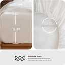 MooMee Bedding Sheet Set 100% Washed Cotton Linen Like Textured Breathable Durable Soft Comfy (Solid Off White, Queen)
