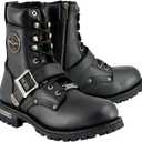 Milwaukee Leather Men's Classic Motorcycle Boots (Size 10) (Black)