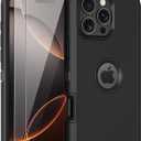 for iPhone 16 Pro Max Case,with 2 Screen Protector Heavy Duty Drop Protection,Full Body 3 Layer Rugged Shockproof Dust-Proof Protective Phone Cover for Apple iPhone 16 Pro Max (Black)