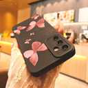 2 x for Samsung Galaxy A13 5G/A04S Phone Case, Fashion Flower Pattern Design Girls Women Liquid Silicone Cover, Slim Shockproof and Scratch-Resistant Soft Case for Samsung A13 - Butterfly Black