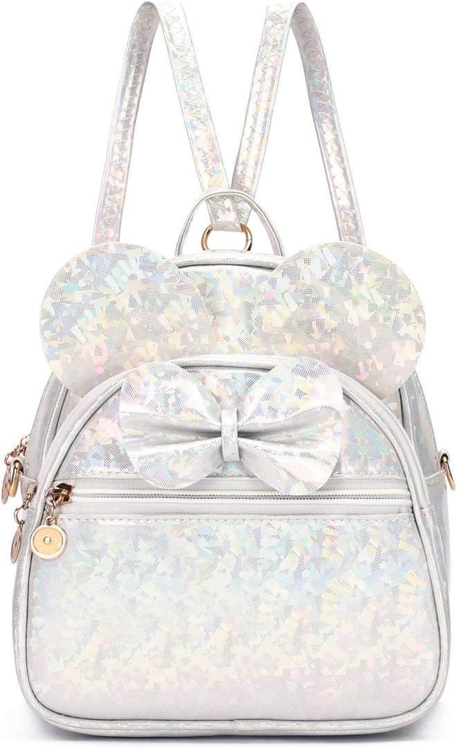 KL928 Girls Mini Backpack Bowknot Polka Dot Cute Small Daypacks Convertible Shoulder Bag Purse for Women