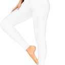 FULLSOFT Soft Leggings for Women - High Waisted Tummy Control No See Through Workout Yoga Pants (Small-Medium, 1-white)