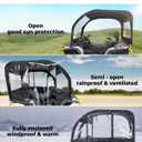 KEMIMOTO Extra Large ATV Cab Enclosure 3-in-1 Adjustable All-Weather Heavy Duty ATV Canopy Cover with Full Visibility Universal Compatible with Polaris Can-Am Kawasaki Arctic Cat CFMOTO