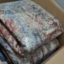 Lahome Modern Abstract 9x12 Area Rugs for Bedroom, Washable Living Room Rug for Bedroom Low Pile Non Slip, Red Soft Indoor Accent Carpet for Dining Room Table Home Decor Use