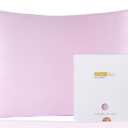 ZIMASILK 100% Pure Mulberry Silk Pillowcase for Hair and Skin Health,Soft and Smooth,Both Sides Premium Grade 6A Silk,600 Thread Count,with Hidden Zipper,1pc(Standard 20''x26'',Light Purple)