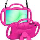 Kids Case for Samsung Galaxy Tab A11 Plus 2025 / Tab A9 Plus 2023 11 Inch Tablet, with Shoulder Strap, Shockproof Handle Stand Protective Cover for Samsung Galaxy A11+ / A9+ 11", Pink