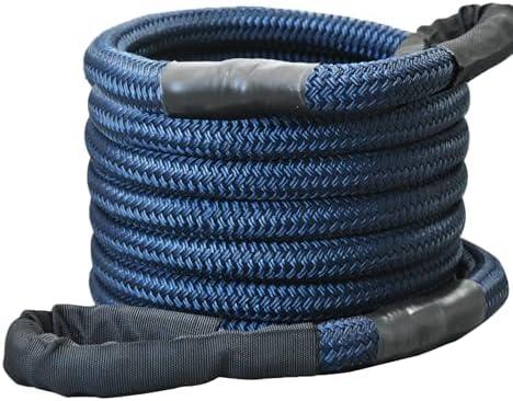 Tether Tite 1" x 30' Kinetic Recovery Tow Rope with Reinforced Loop (35,000lbs) Heavy-Duty Energy Rope Offroad Snatch Strap for Jeep Car Vehicle Truck ATV UTV SUV，Blue