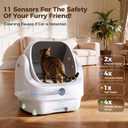 Open-Top Automatic Litter Box, Odor Control, Ready to Use, Self Cleaning Litter Box, Large Capacity with APP Control and Safety Sensor, Ellenpent, with Trash Bags/Waterproof Mat/Litter Mat