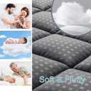 HYLEORY Queen Mattress Pad Quilted Fitted Mattress Protector Cooling Pillow Top Mattress Cover Breathable Fluffy Soft Mattress Topper with 8-21" Deep Pocket, Dark Grey