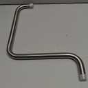 PHASAT S Shaped Shower Arm, 16.65 Inches High Rise Shower Arm with Flange,Shower Head Extension Arm Replacement,Shower Arm Extension Brushed Nickel,PU9L02