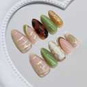 Almond Press on Nails Medium Fake Dopamine False Nails Artificial Stick on Nail for Women 24pcs