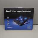 Kootek Laptop Cooling Pad, Laptop Cooler with 5 Quiet Fans for 12"-17" Computer PC Notebook Gaming Laptop Fan, Height Adjustable Laptop Cooling Stand Laptop Accessories, Blue