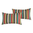 Greendale Home Fashions Outdoor 19x12 inch Rectangle Decorative Throw Pillow, 2-Pack, Adobe Stripe 2 Count