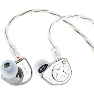 Linsoul SIMGOT EW300 1DD+1Planar+1PZT Hybrid Driver in Ear Monitor, Wired Earbuds IEM, Gaming Earbuds with Detachable Nozzles, Silver-Plated OFC IEM Cable for Audiophile Musician (Standard Edition)