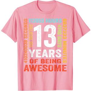 13 Years Old 13th Birthday Gift Vintage 156 Months Boy Girl T-Shirt