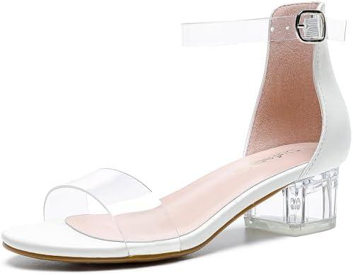 Dufannie Girls Sandals Low Heels Dress Pump Ankle Strap Open Toe Flower Girl Wedding Party for Toddler Little Big Kid 13