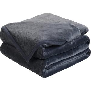 EASELAND Soft Queen Size Blanket All Season Warm Microplush Lightweight Thermal Fleece Blankets for Couch Bed Sofa,90x90 Inches,Dark Grey