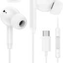 iPhone 17 16 USB C Wired Headphones with Microphone, Noise Cancelling Earbuds USBC for iPhone 16e 16 Pro Max 15 Plus, Samsung Galaxy A17 S25 Ultra Apple Wired Ear Buds in-Ear Type C Plug Earphone Mic