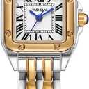 Women's Temperament Square Dial Waterproof Quartz Watches (Gold color)