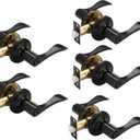 NCL Hardware NCL Square Lever Matte Black Door Handle,Privacy Door Lever Interior Door Knob,Door Locks for Bedroom and Bath , 025MB-BK