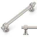 Amerdeco 10 Pack Brushed Satin Nickel Cabinet Pulls 5 Inch(128mm) Hole Center Drawer Pulls Cabinet Hardware Kitchen Cabinet Handles for Bathroom Dresser Pulls ZH0069