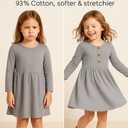 PATPAT Baby & Toddler Girl Ribbed Knit Cotton Dress  Versatile Sleeveless Summer Tank & Long Sleeve Fall Dress, Sizes 3M6Y (Gray)