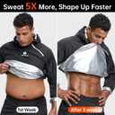 HOTSUIT Sweat Suits Sauna Suit Men Weight Loss Gym Exercise Workout Jacket, Black, 5XL