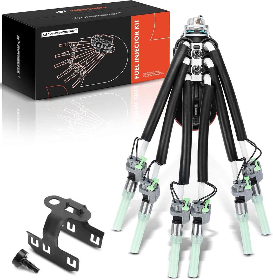 A-Premium Fuel Injector Assembly w/Return Fuel System Compatible with Chevy Chevrolet & GMC Models - V6 4.3L - Silverado 1500, Sierra 1500, Blazer, C/K1500, Savana/Express 1500/2500, Jimmy, Safari