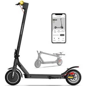 E30 Electric Scooter with Smart APP, 19.9 Miles Range & 18 MPH, 350W Motor, 8.5" Solid Tires, Rear Suspension and Turn Signals, Foldable Electric Scooter for Adults and Teens (Gray)