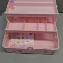 Pulseplay Hair Accessories Organizer for Girls Portable 3-Layer Plastic Craft Storage Organizer with Handle Multipurpose Plastic Storage Box for Sewing,Art Supplies,Medicine,Makeup