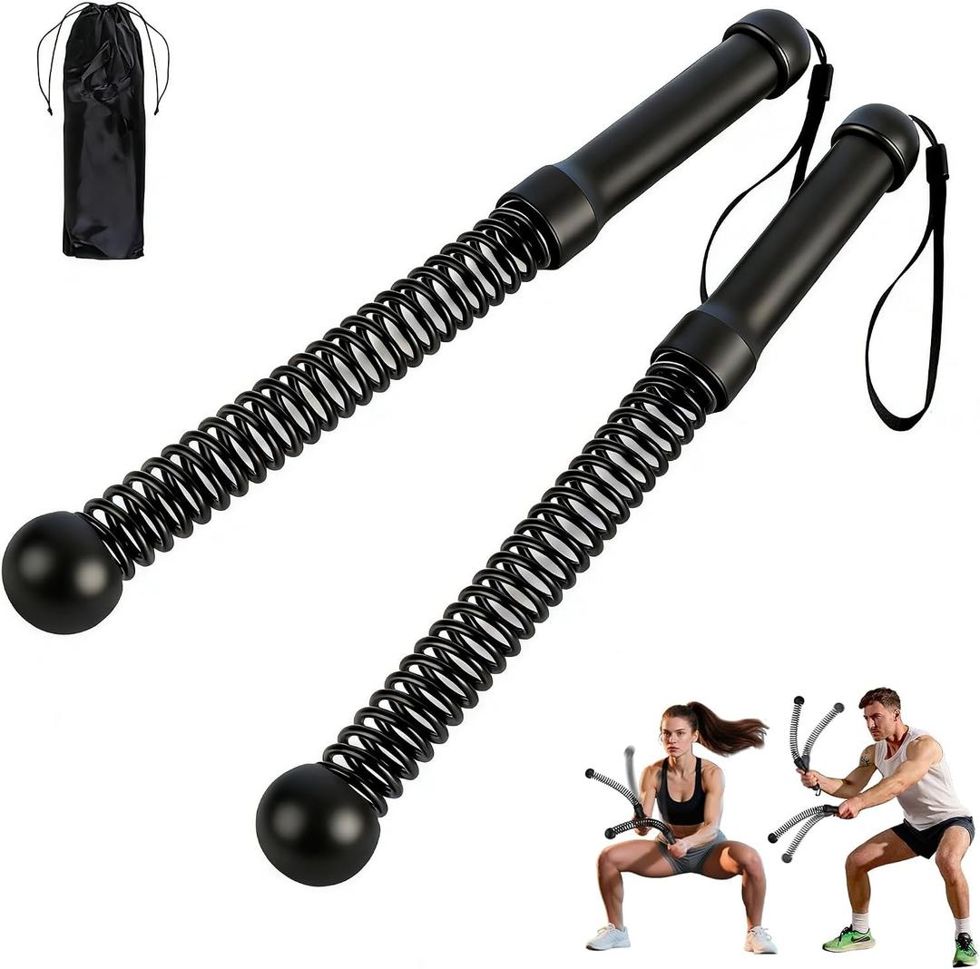 Weighted Ropeless Battle Ropes for Home Gym: 2PCS Heavy Duty Cordless Battle Ropes with Portable Storage Bag for Strength Building, HIIT Workout and Aerobic Training for Men & Women, Black 3