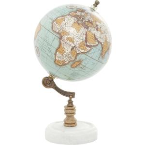 Deco 79 Marble Globe with Marble Base, 7" x 7" x 11", Teal