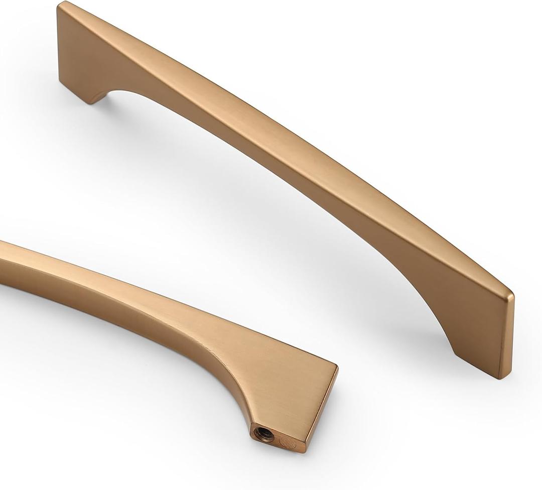 Asidrama 10 Pack 5 Inch(128mm) Champagne Bronze Kitchen Cabinet Handles, Cabinet Pulls Kitchen Cabinet Hardware for Cupboard Drawer Pulls (5" Hole Center)