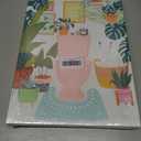 3Pcs Pink Bathtub Plant Canvas Wall Art Maximalist Botanical Bathroom Posters Prints Paintins Pink toilet bathtub sink Wall Decor Pictures for Washroom Artwork Home Decoration Unframed